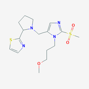 molecular formula C16H24N4O3S2 B3791103 2-[1-[[3-(3-Methoxypropyl)-2-methylsulfonylimidazol-4-yl]methyl]pyrrolidin-2-yl]-1,3-thiazole 