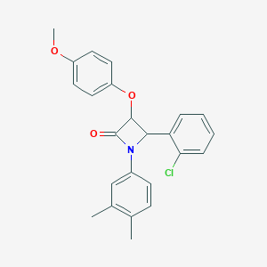 molecular formula C24H22ClNO3 B379111 4-(2-Chlorophenyl)-1-(3,4-dimethylphenyl)-3-(4-methoxyphenoxy)azetidin-2-one 