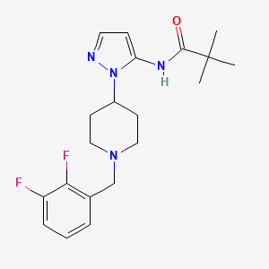 molecular formula C20H26F2N4O B3791110 N-{1-[1-(2,3-difluorobenzyl)-4-piperidinyl]-1H-pyrazol-5-yl}-2,2-dimethylpropanamide 