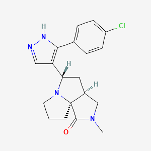 molecular formula C19H21ClN4O B3791126 (1S,5S,7S)-7-[5-(4-chlorophenyl)-1H-pyrazol-4-yl]-3-methyl-3,8-diazatricyclo[6.3.0.01,5]undecan-2-one 