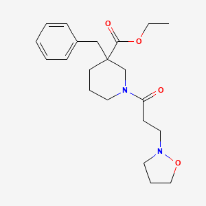 molecular formula C21H30N2O4 B3791142 ethyl 3-benzyl-1-[3-(2-isoxazolidinyl)propanoyl]-3-piperidinecarboxylate 