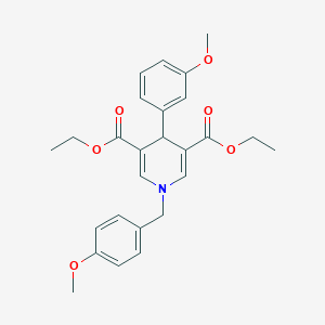 molecular formula C26H29NO6 B379117 Diethyl 1-(4-methoxybenzyl)-4-(3-methoxyphenyl)-1,4-dihydropyridine-3,5-dicarboxylate 