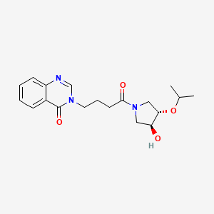 3-[4-[(3S,4S)-3-hydroxy-4-propan-2-yloxypyrrolidin-1-yl]-4-oxobutyl]quinazolin-4-one