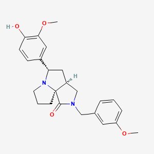 molecular formula C24H28N2O4 B3791186 (3aS*,5S*,9aS*)-5-(4-hydroxy-3-methoxyphenyl)-2-(3-methoxybenzyl)hexahydro-7H-pyrrolo[3,4-g]pyrrolizin-1(2H)-one 