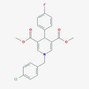 molecular formula C22H19ClFNO4 B379119 Dimethyl 1-(4-chlorobenzyl)-4-(4-fluorophenyl)-1,4-dihydropyridine-3,5-dicarboxylate 