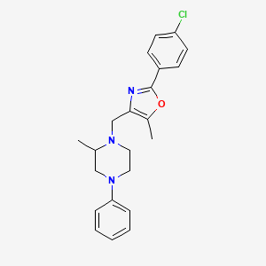 molecular formula C22H24ClN3O B3791191 1-{[2-(4-chlorophenyl)-5-methyl-1,3-oxazol-4-yl]methyl}-2-methyl-4-phenylpiperazine 