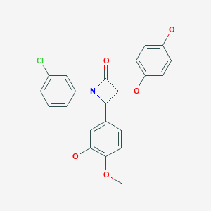 molecular formula C25H24ClNO5 B379121 1-(3-Chloro-4-methylphenyl)-4-(3,4-dimethoxyphenyl)-3-(4-methoxyphenoxy)azetidin-2-one 