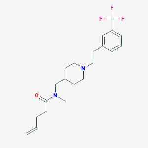 molecular formula C21H29F3N2O B3791225 N-methyl-N-[(1-{2-[3-(trifluoromethyl)phenyl]ethyl}-4-piperidinyl)methyl]-4-pentenamide 