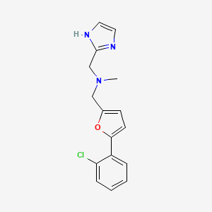 molecular formula C16H16ClN3O B3791238 1-[5-(2-chlorophenyl)-2-furyl]-N-(1H-imidazol-2-ylmethyl)-N-methylmethanamine 