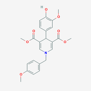 molecular formula C24H25NO7 B379124 dimethyl 4-(4-hydroxy-3-methoxyphenyl)-1-[(4-methoxyphenyl)methyl]-4H-pyridine-3,5-dicarboxylate 