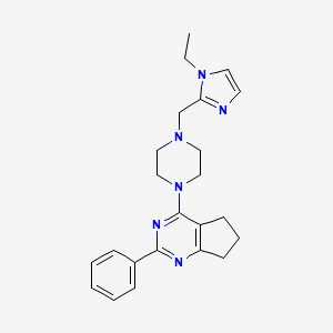 4-[4-[(1-ethylimidazol-2-yl)methyl]piperazin-1-yl]-2-phenyl-6,7-dihydro-5H-cyclopenta[d]pyrimidine