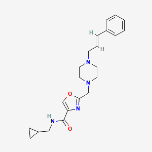 molecular formula C22H28N4O2 B3791249 N-(cyclopropylmethyl)-2-[[4-[(E)-3-phenylprop-2-enyl]piperazin-1-yl]methyl]-1,3-oxazole-4-carboxamide 