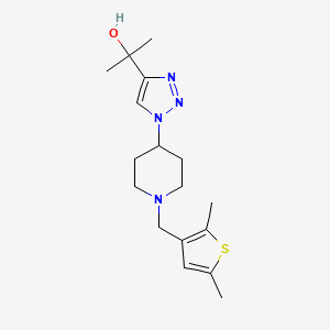 molecular formula C17H26N4OS B3791280 2-(1-{1-[(2,5-dimethyl-3-thienyl)methyl]-4-piperidinyl}-1H-1,2,3-triazol-4-yl)-2-propanol trifluoroacetate (salt) 