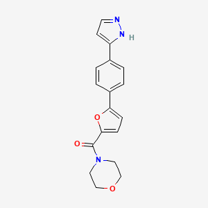 molecular formula C18H17N3O3 B3791281 4-{5-[4-(1H-pyrazol-5-yl)phenyl]-2-furoyl}morpholine 