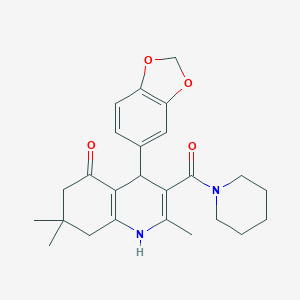 4-(1,3-benzodioxol-5-yl)-2,7,7-trimethyl-3-(1-piperidinylcarbonyl)-4,6,7,8-tetrahydro-5(1H)-quinolinone