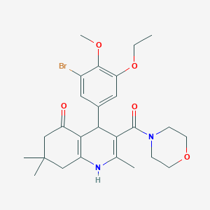 molecular formula C26H33BrN2O5 B379131 4-(3-bromo-5-ethoxy-4-methoxyphenyl)-2,7,7-trimethyl-3-(morpholin-4-ylcarbonyl)-4,6,7,8-tetrahydroquinolin-5(1H)-one 