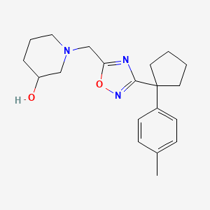 molecular formula C20H27N3O2 B3791310 1-({3-[1-(4-methylphenyl)cyclopentyl]-1,2,4-oxadiazol-5-yl}methyl)-3-piperidinol 