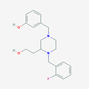 3-{[4-(2-fluorobenzyl)-3-(2-hydroxyethyl)-1-piperazinyl]methyl}phenol