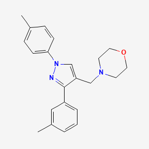 molecular formula C22H25N3O B3791328 4-{[3-(3-methylphenyl)-1-(4-methylphenyl)-1H-pyrazol-4-yl]methyl}morpholine 