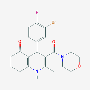 molecular formula C21H22BrFN2O3 B379133 4-(3-bromo-4-fluorophenyl)-2-methyl-3-(4-morpholinylcarbonyl)-4,6,7,8-tetrahydro-5(1H)-quinolinone 