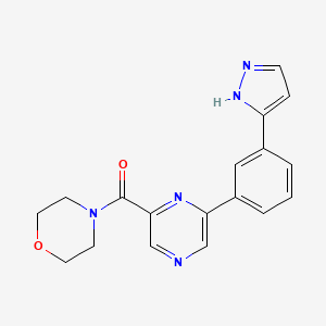 4-({6-[3-(1H-pyrazol-3-yl)phenyl]-2-pyrazinyl}carbonyl)morpholine