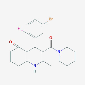 4-(5-bromo-2-fluorophenyl)-2-methyl-3-(1-piperidinylcarbonyl)-4,6,7,8-tetrahydro-5(1H)-quinolinone