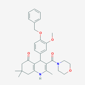 molecular formula C31H36N2O5 B379135 4-[4-(benzyloxy)-3-methoxyphenyl]-2,7,7-trimethyl-3-(morpholin-4-ylcarbonyl)-4,6,7,8-tetrahydroquinolin-5(1H)-one 