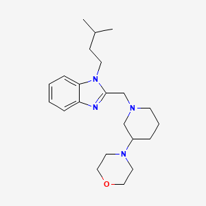 molecular formula C22H34N4O B3791350 1-(3-methylbutyl)-2-{[3-(4-morpholinyl)-1-piperidinyl]methyl}-1H-benzimidazole 