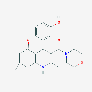 molecular formula C23H28N2O4 B379137 4-(3-hydroxyphenyl)-2,7,7-trimethyl-3-(4-morpholinylcarbonyl)-4,6,7,8-tetrahydro-5(1H)-quinolinone 