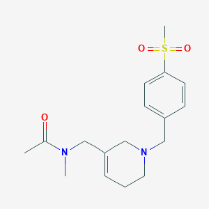 molecular formula C17H24N2O3S B3791377 N-methyl-N-({1-[4-(methylsulfonyl)benzyl]-1,2,5,6-tetrahydropyridin-3-yl}methyl)acetamide 