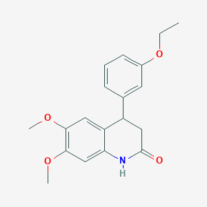 molecular formula C19H21NO4 B379139 4-(3-Ethoxy-phenyl)-6,7-dimethoxy-3,4-dihydro-1H-quinolin-2-one 