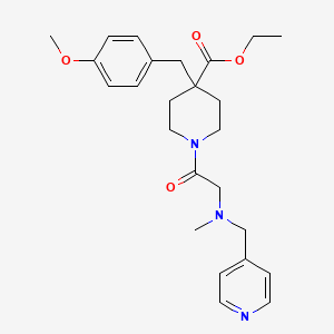 molecular formula C25H33N3O4 B3791439 ethyl 4-(4-methoxybenzyl)-1-[N-methyl-N-(4-pyridinylmethyl)glycyl]-4-piperidinecarboxylate 