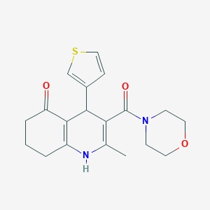 molecular formula C19H22N2O3S B379145 2-methyl-3-(4-morpholinylcarbonyl)-4-(3-thienyl)-4,6,7,8-tetrahydro-5(1H)-quinolinone 