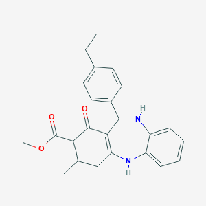 molecular formula C24H26N2O3 B379146 methyl 11-(4-ethylphenyl)-3-methyl-1-oxo-2,3,4,5,10,11-hexahydro-1H-dibenzo[b,e][1,4]diazepine-2-carboxylate 