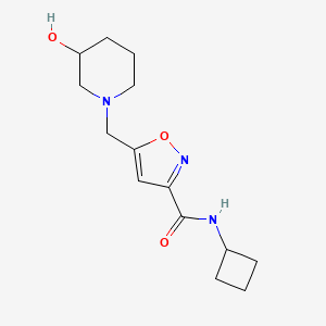 N-cyclobutyl-5-[(3-hydroxy-1-piperidinyl)methyl]-3-isoxazolecarboxamide