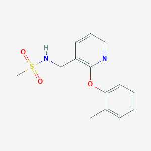 molecular formula C14H16N2O3S B3791478 N-{[2-(2-methylphenoxy)-3-pyridinyl]methyl}methanesulfonamide 