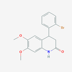 molecular formula C17H16BrNO3 B379150 4-(2-bromophenyl)-6,7-dimethoxy-3,4-dihydro-2(1H)-quinolinone 