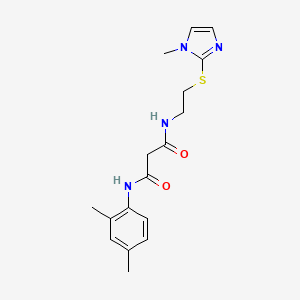 molecular formula C17H22N4O2S B3791511 N-(2,4-dimethylphenyl)-N'-{2-[(1-methyl-1H-imidazol-2-yl)thio]ethyl}malonamide 