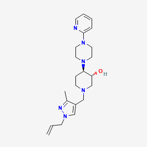 molecular formula C22H32N6O B3791540 (3R*,4R*)-1-[(1-allyl-3-methyl-1H-pyrazol-4-yl)methyl]-4-[4-(2-pyridinyl)-1-piperazinyl]-3-piperidinol 