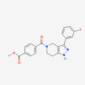 Methyl 4-[3-(3-fluorophenyl)-1,4,6,7-tetrahydropyrazolo[4,3-c]pyridine-5-carbonyl]benzoate