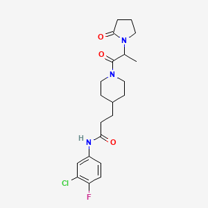 N-(3-chloro-4-fluorophenyl)-3-{1-[2-(2-oxo-1-pyrrolidinyl)propanoyl]-4-piperidinyl}propanamide