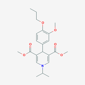 molecular formula C22H29NO6 B379157 Dimethyl 1-isopropyl-4-(3-methoxy-4-propoxyphenyl)-1,4-dihydro-3,5-pyridinedicarboxylate 
