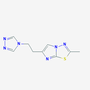 molecular formula C9H10N6S B3791588 2-methyl-6-[2-(4H-1,2,4-triazol-4-yl)ethyl]imidazo[2,1-b][1,3,4]thiadiazole 