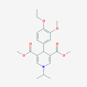 molecular formula C21H27NO6 B379159 Dimethyl 4-(4-ethoxy-3-methoxyphenyl)-1-isopropyl-1,4-dihydro-3,5-pyridinedicarboxylate 