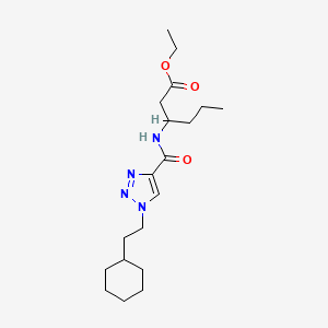 molecular formula C19H32N4O3 B3791594 ethyl 3-({[1-(2-cyclohexylethyl)-1H-1,2,3-triazol-4-yl]carbonyl}amino)hexanoate 