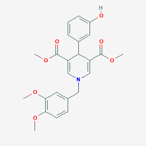molecular formula C24H25NO7 B379160 dimethyl 1-[(3,4-dimethoxyphenyl)methyl]-4-(3-hydroxyphenyl)-4H-pyridine-3,5-dicarboxylate 