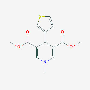 molecular formula C14H15NO4S B379162 Dimethyl 1-methyl-4-thien-3-yl-1,4-dihydropyridine-3,5-dicarboxylate 