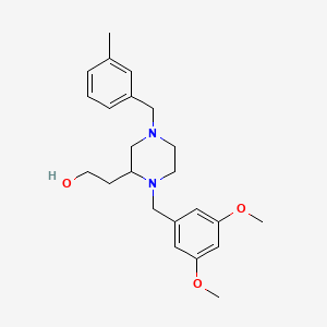 molecular formula C23H32N2O3 B3791621 2-[1-(3,5-dimethoxybenzyl)-4-(3-methylbenzyl)-2-piperazinyl]ethanol 