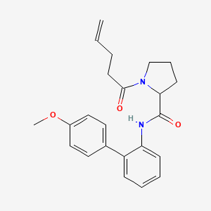 molecular formula C23H26N2O3 B3791638 N-(4'-methoxy-2-biphenylyl)-1-(4-pentenoyl)prolinamide 