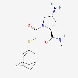 molecular formula C18H29N3O2S B3791654 (4R)-1-[(1-adamantylthio)acetyl]-4-amino-N-methyl-L-prolinamide 